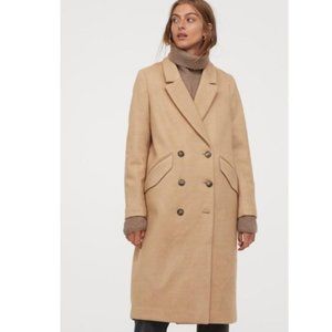 H&M NWT BEIGE Double-breasted CoatXXL